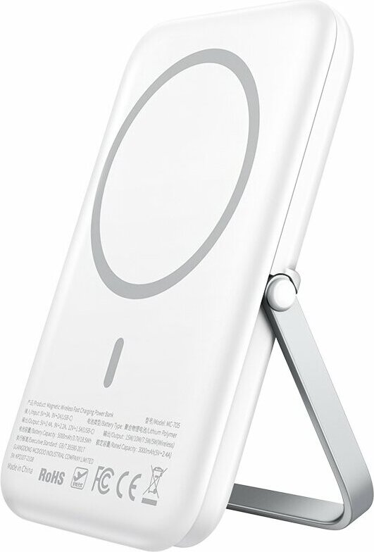MCDODO Gopower Powerbank mit 15 W Wireless Charger Externer Akku-Ladegerät Weiß B-4505