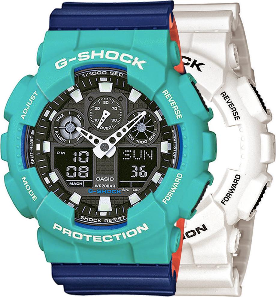 Hodinky Casio G-Shock SET GA-100B-7AER + BEZEL 10410475 + PÁS 10527467 20BAR