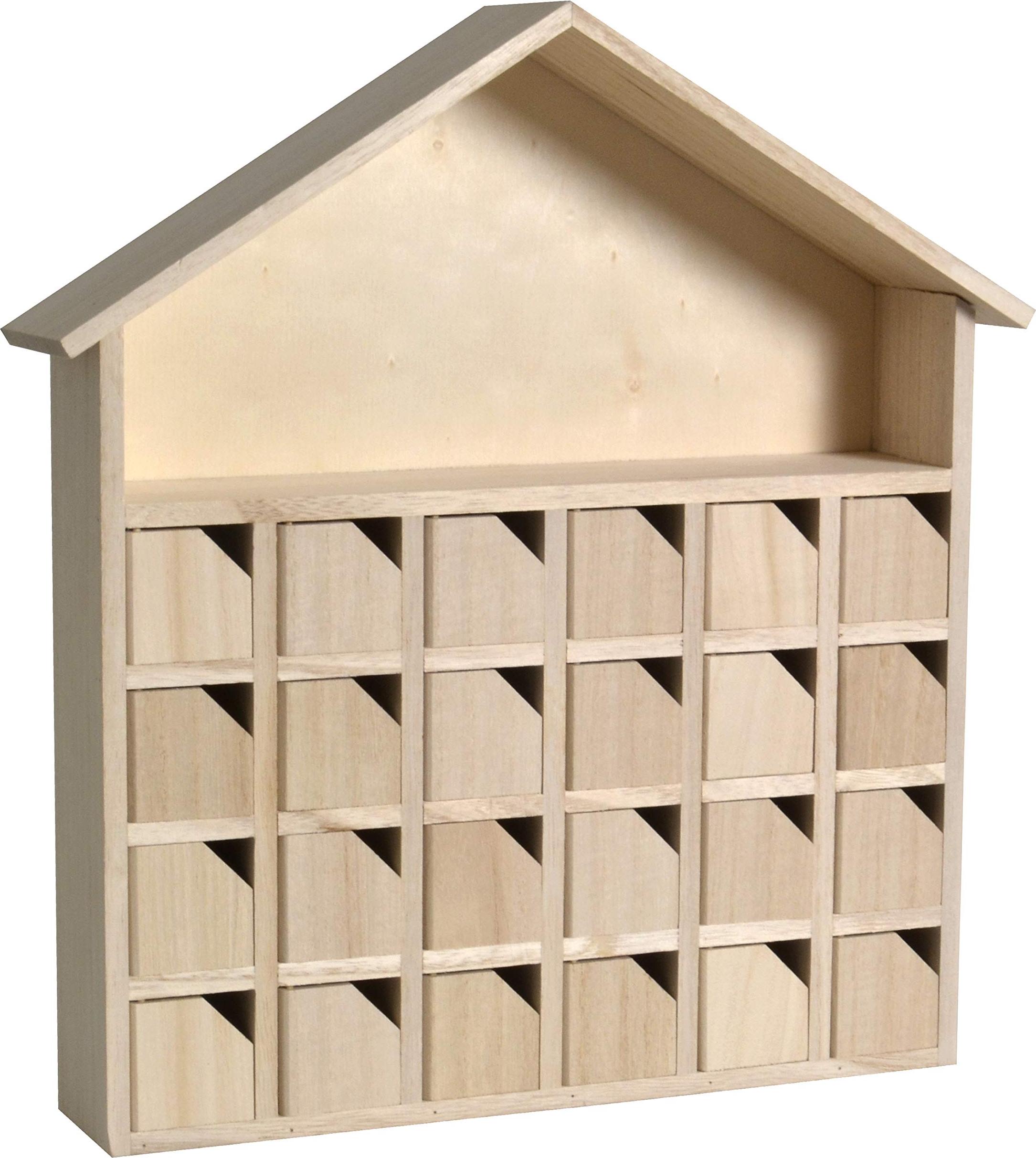 Drevený adventný kalendár 31,5 x 7 x 34 cm