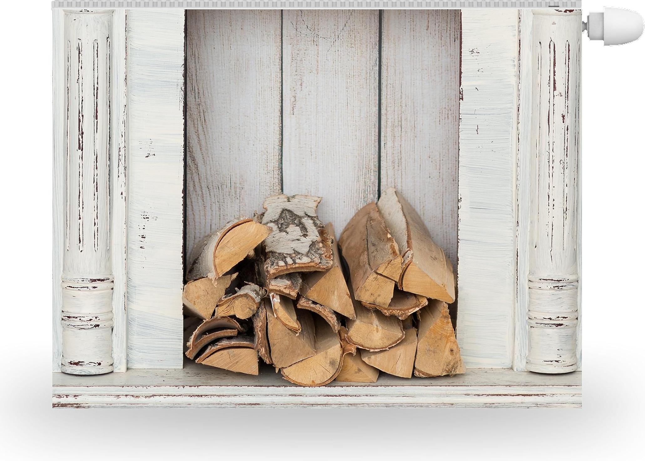 HUBDECO Magnetický kryt na radiátor 80x60cm Magnetický kryt na radiátor s motívom krbu 4 Vodotesný, zvýšená odolnosť proti oderu, kryt na radiátor