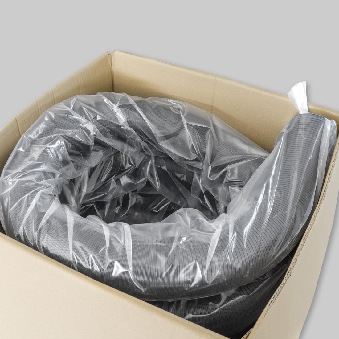 Subtiel Alu-Flexrohr Color-Flex Ø 100 mm, grau, 20 m lang, gestaucht auf 8 m