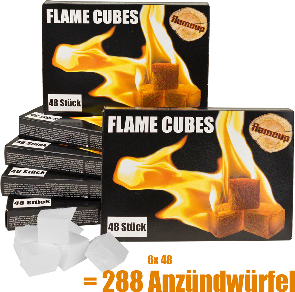 288x Grill Kamin Kohle Ofen Anzünder Anzündwürfel Kaminanzünder Kohleanzünder Würfel BBQ Grillanzünder Ofenanzünder Kohlenanzünder Flameup