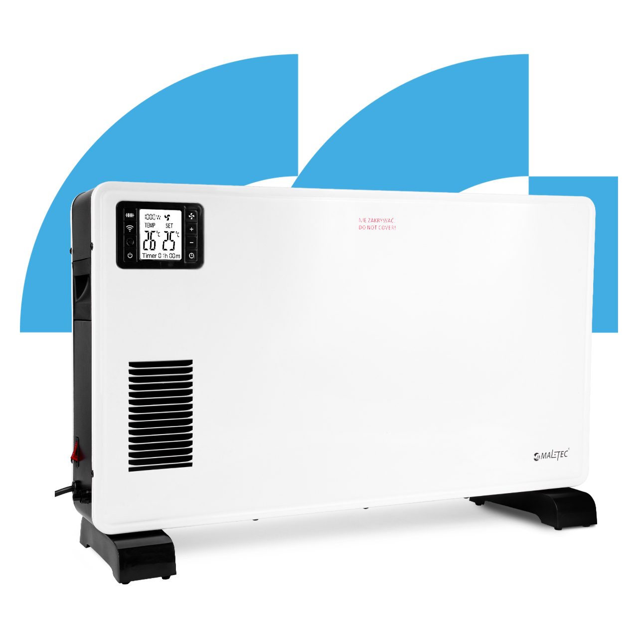 Elektroheizung Konvektor Heizgerät Heizlüfter mit Fernbedienung Thermostat MalTec Ch3500DW Turbo 2300W Wifi APP-Steuerung Timer 24h Anti-Frost
