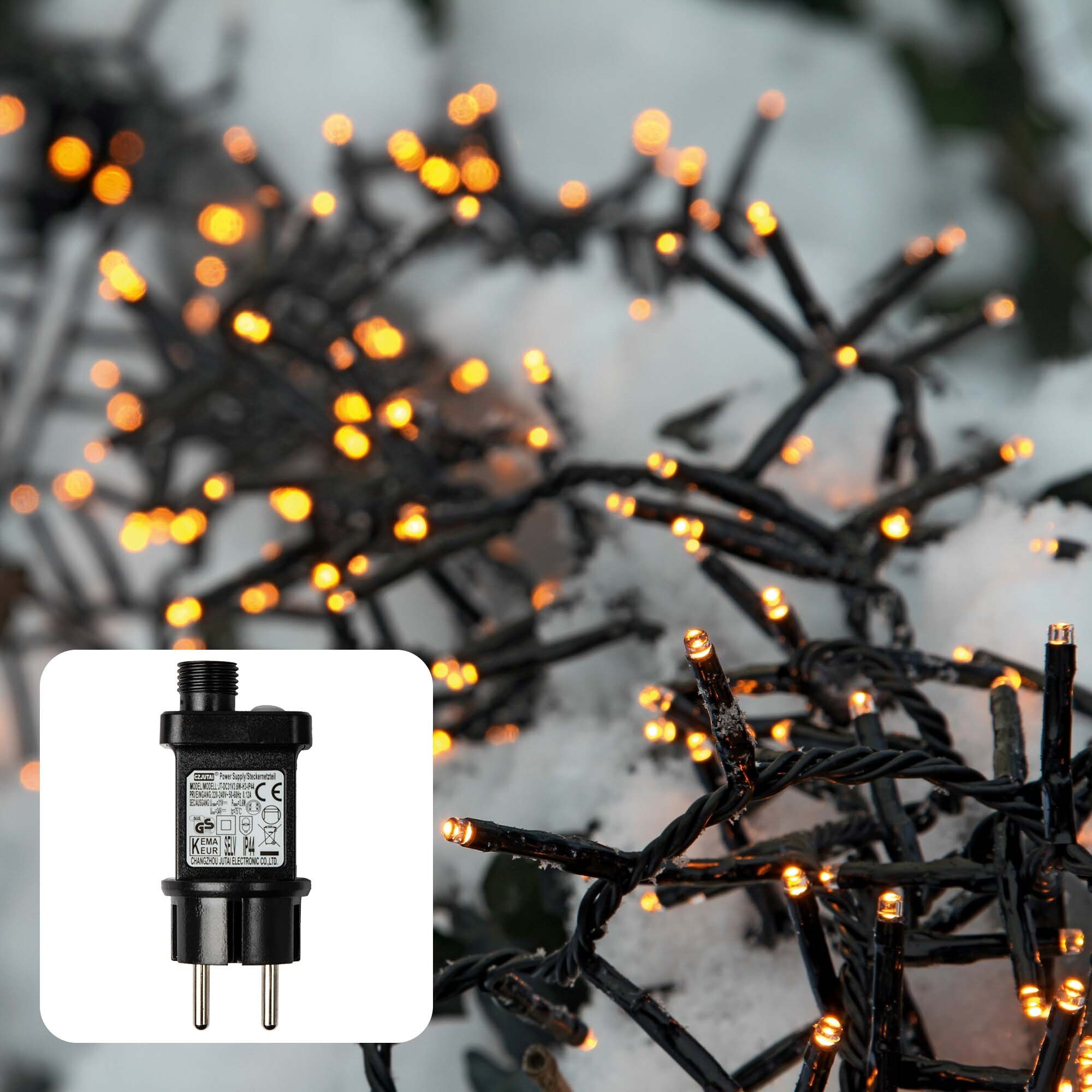 Hellum Lichterkette außen, LED Lichterkette, 384 LED 7,66m, warmweiß, Außenlichterkette