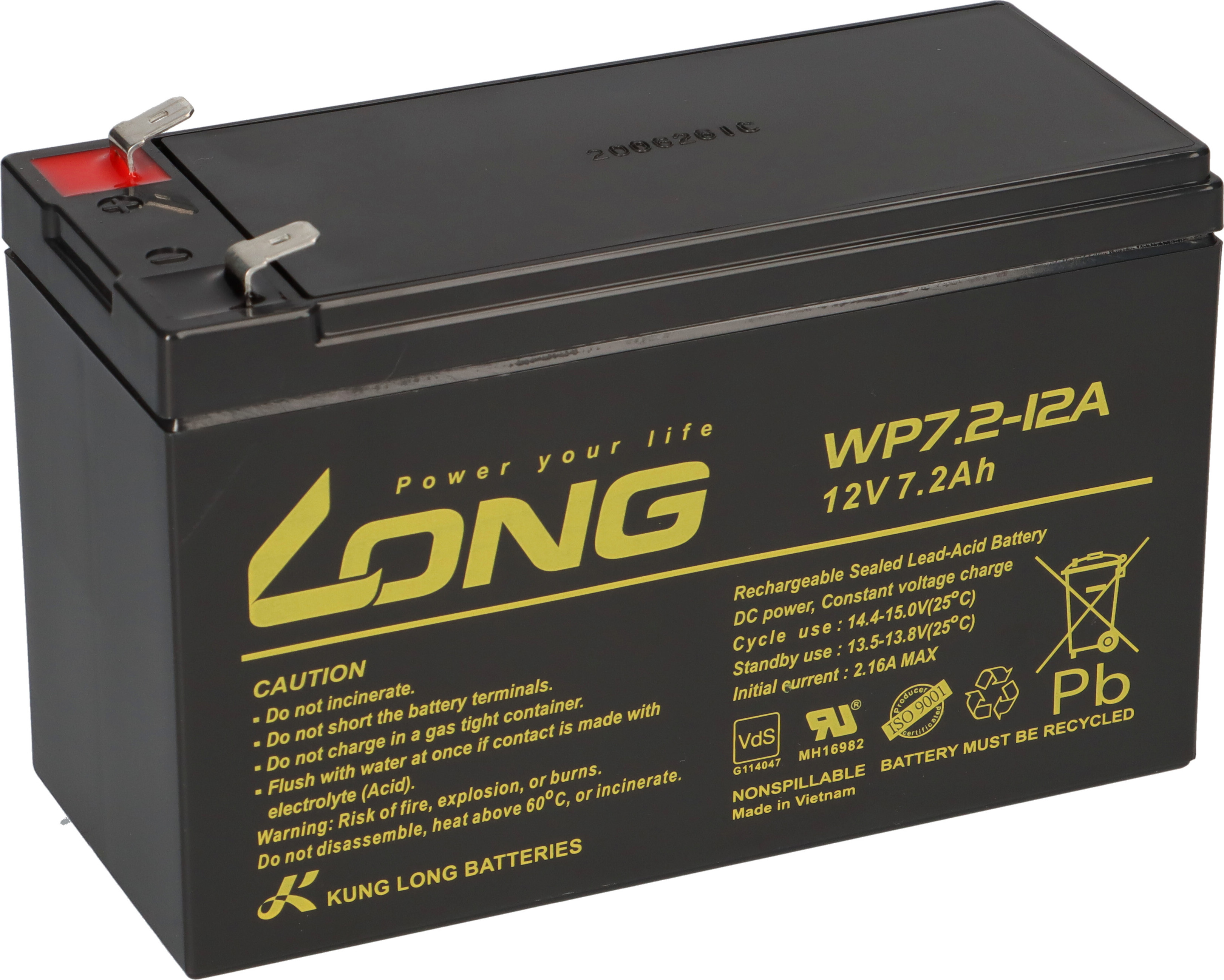 kunglong Ersatzakku für AdPos Micro-VT 660 12V 7,2Ah KuLo 1649