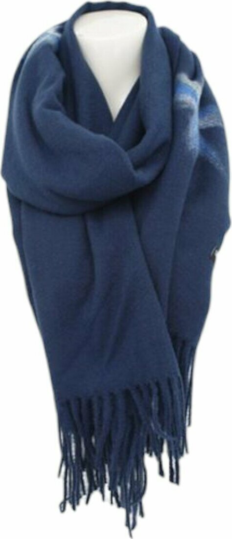 antonio world fashion Winter Damen Schal Cashmera » Fransenschal Soft Feeling » Winterschal 180x72 cm » Damenschal mit Blume [Dunkelblau]