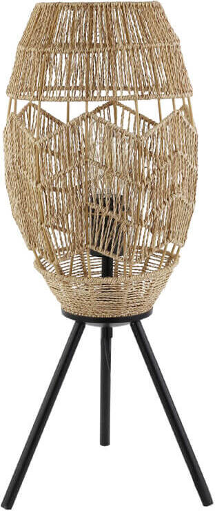 HOME DELUXE Tischlampe aus Jute KIKO - Natur | Boho Tischlampe, Skandi Tischlampe, Jute Tischlampe 61050