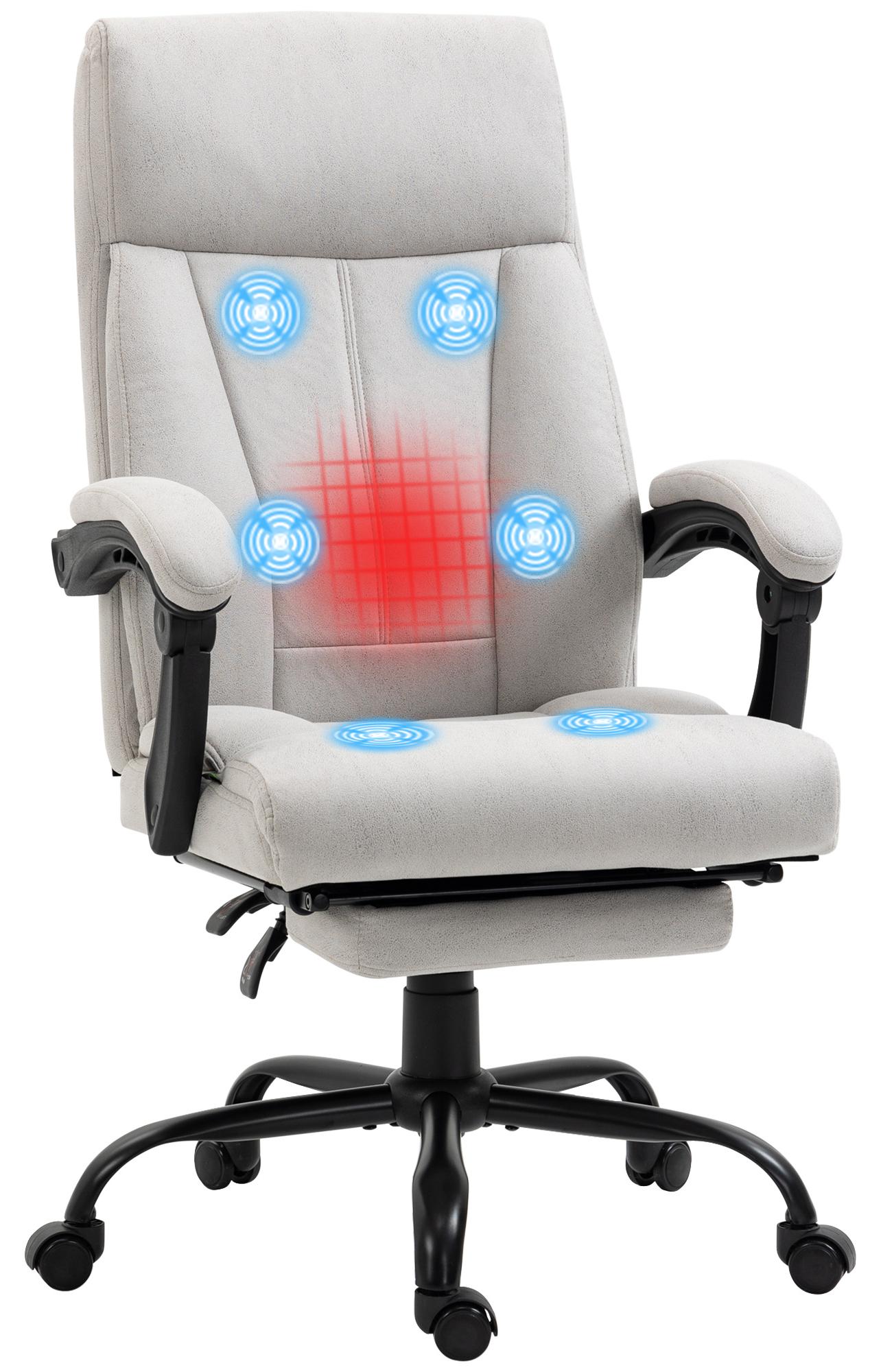 Vinsetto Massage-Bürostuhl, 111-119cm PC Stuhl, Heizfunktion 921-677V90LG