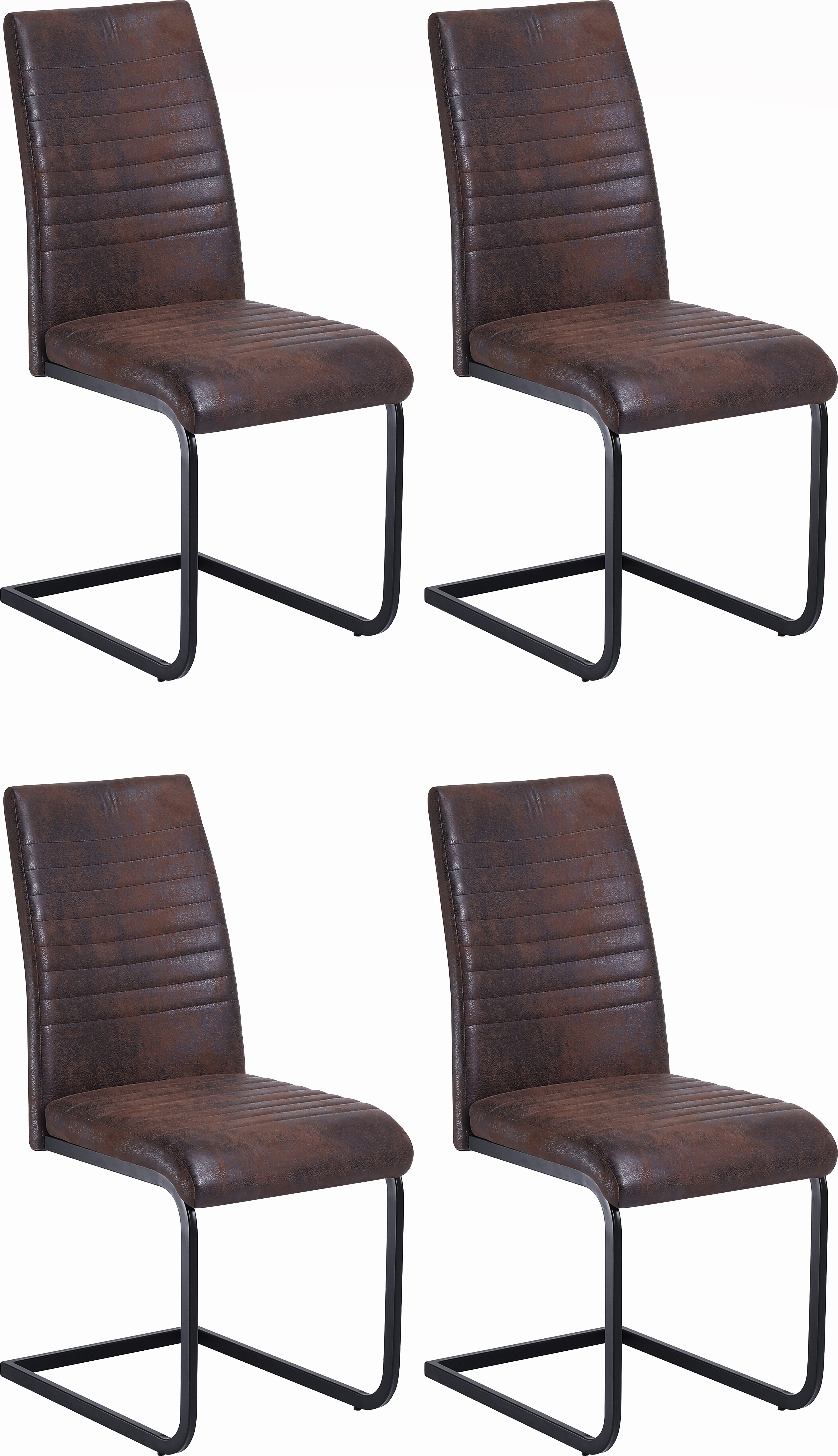 CasaDolce 4-er Set Esszimmerstuhl ALEX, Mikrofaser, 45x53x103 cm, esszimmermöbel