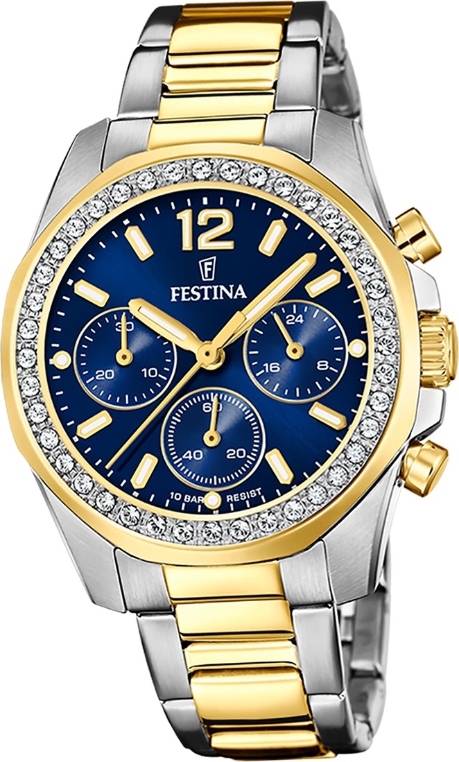 Dámske hodinky Festina z ušľachtilej ocele strieborno-zlaté Festina Boyfriend náramkové hodinky D2UF20607/2