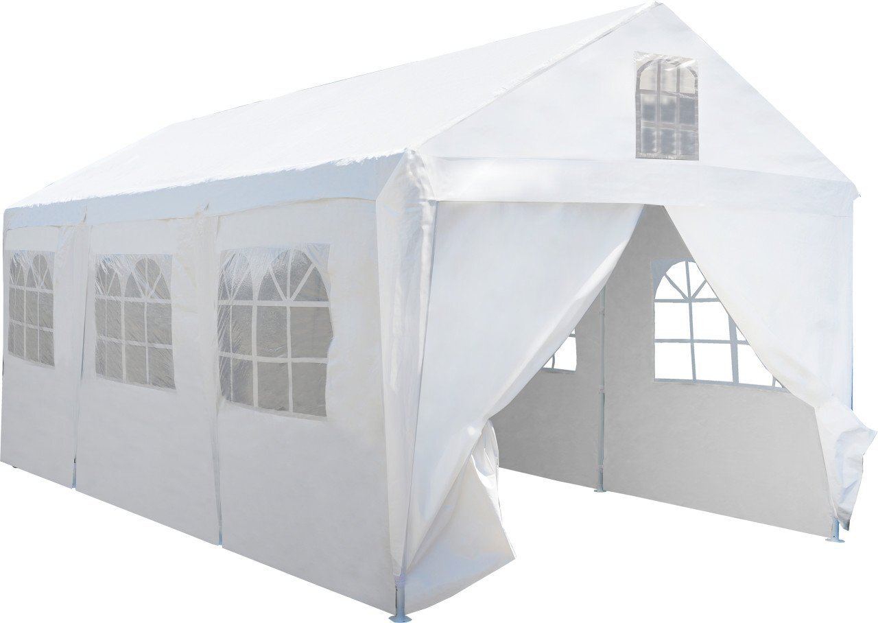 Primaster Großraumzelt 600 x 300 cm inkl. 2 Giebelseitenteilen weiß