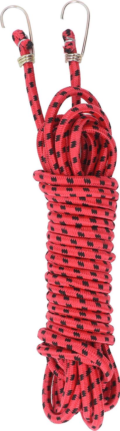 TWO TREES Bungee-Seil mit Haken, robustes Outdoor-Seil aus verdicktem Gummi, ideal zum Verpacken und Versenden von Stoffen, D008, 10 m, Rot