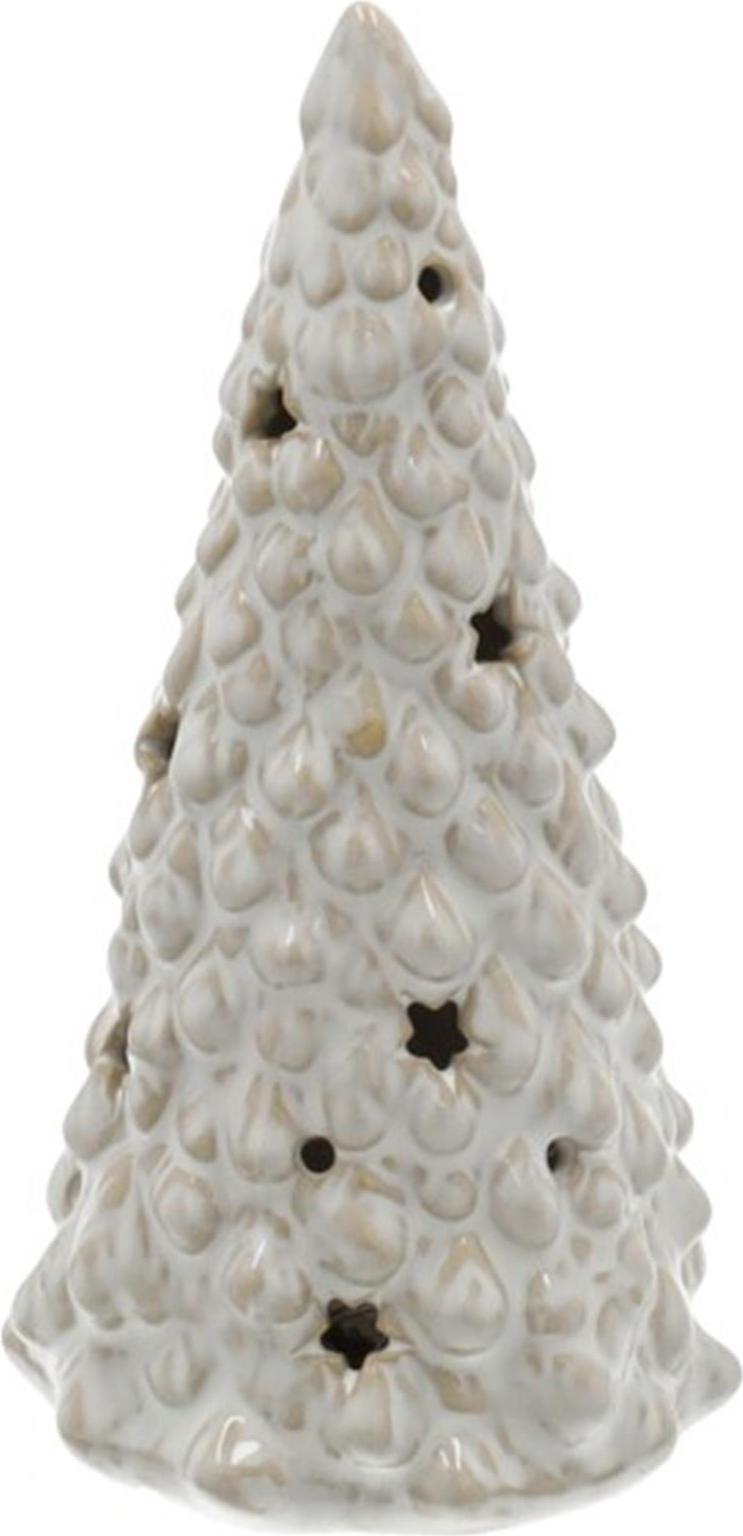 HBX natural living Weihnachtsbaum Dekoration LED Beleuchtung Porzellan 25cm