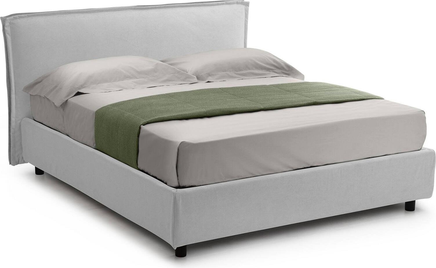 Einzelbett Dmora Atrelmo Weiß, inklusive Matratze, abnehmbar