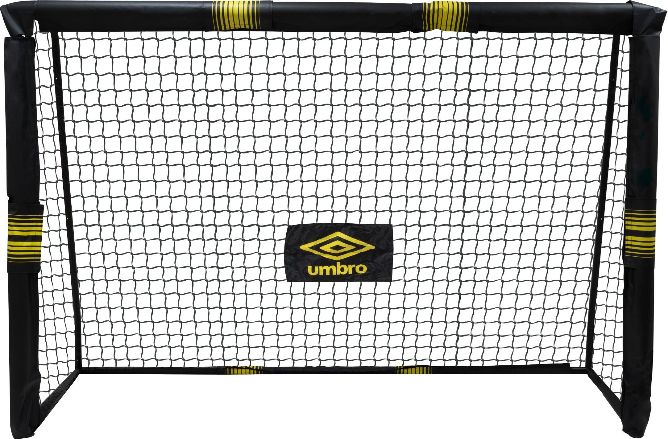 Umbro Fußballtor - Fussballtor 180 x 120 x 60 cm - fußball Tor - Fussballtore für Garten Kinder und Erwachsene - Fussball Trainingszubehör für Innen und Außen - Metall - Schwarz/Gelb