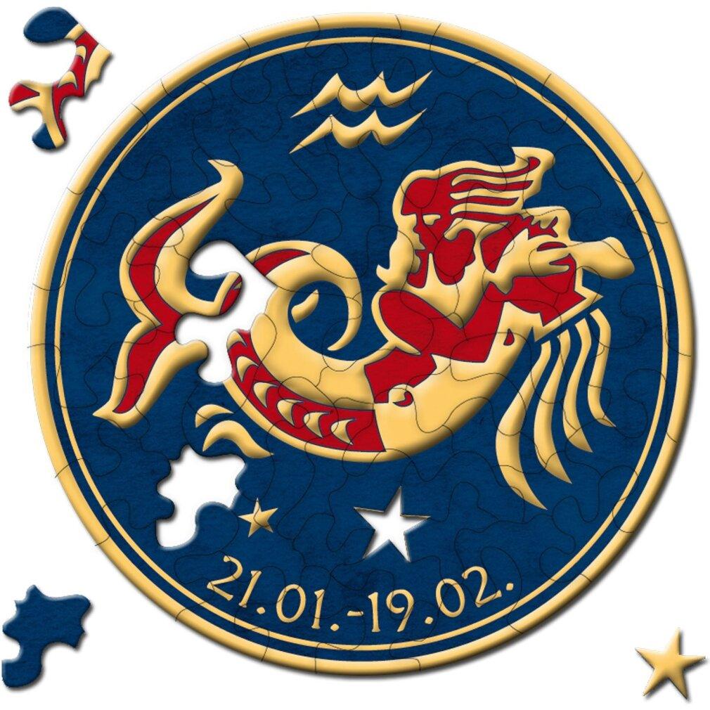 CURIOSI Rundes Puzzle Sternzeichen: Wassermann 33 Puppen