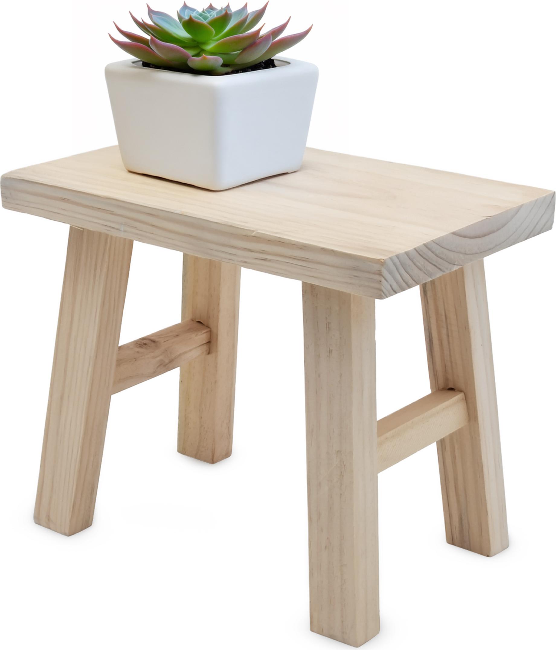 Spetebo 2.05 Kleine Holz Bank SENNA - ca. 31 x 25 x 19 cm - Deko Blumenbank Hocker