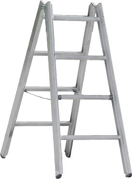 Josef Steiner Alu-Sprossen Stehleiter Mod. 000 - Sprossenanzahl: 2 x 4, Länge: 1,22 m 000-4