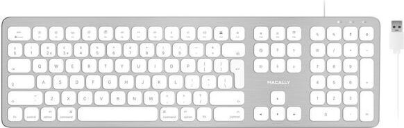 Macally USB-A Tastatur - UK-Layout - Wei QWERTY WKEYHUBMB