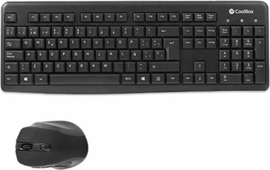 Tastatur mit Maus CoolBox COO-KTR-02W Qwerty Spanisch Wireless Schwarz Spanisch QWERTY