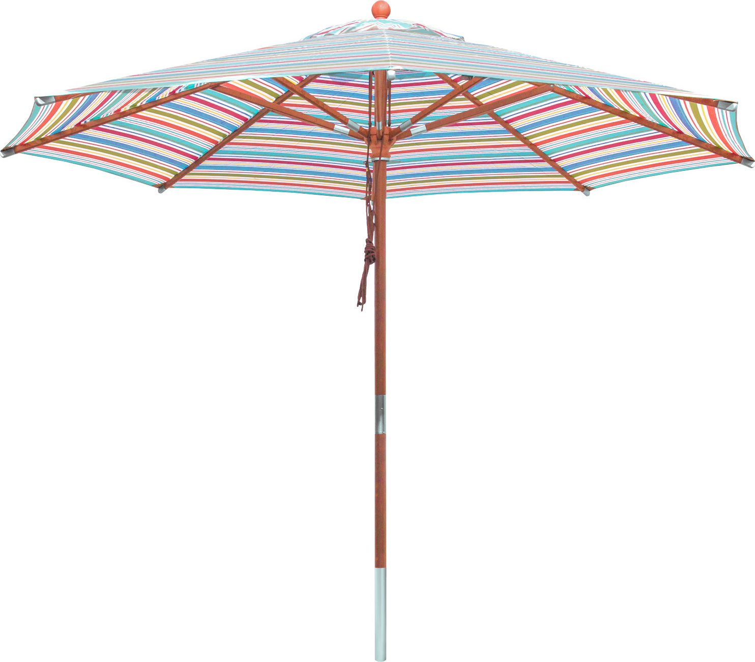 anndora Sonnenschirm 3,5m rund Gestreift 7 Farben Winddach UV-Schutz - 3,5m rund O2-3500