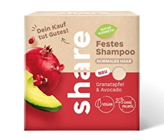 (DE) Podiel, Kockovity sampon s granatom a avokadom, 60g