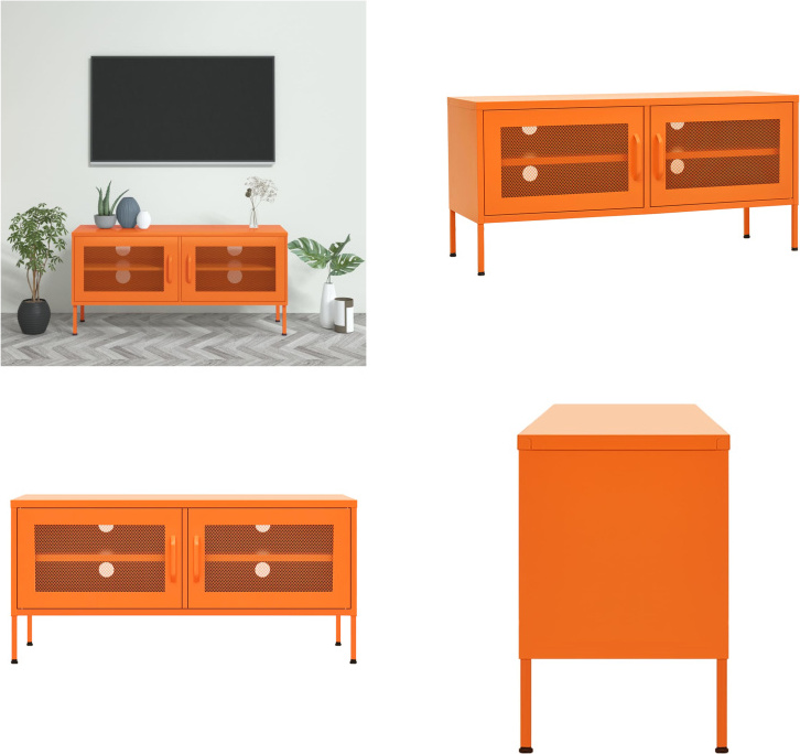vidaXL TV Schrank Orange 105x35x50 cm Stahl - TV-Schrank - TV-Schränke - HiFi-Schrank - HiFi-Schränke HL336237
