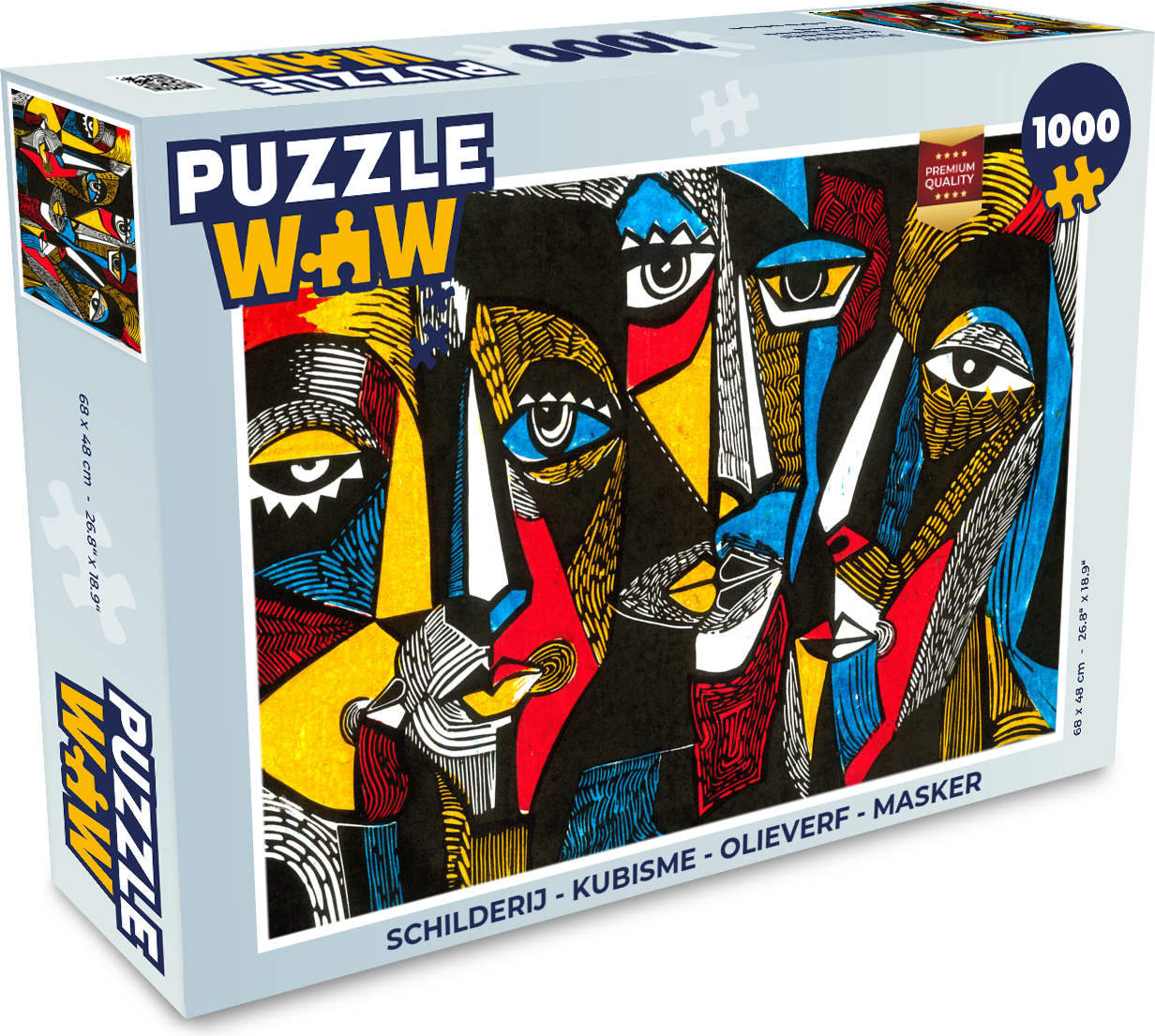 MuchoWow® Puzzle 1000 Teile Malerei - Kubismus - Ölgemälde - Maske - Erwachsene - Rätsel 136|891514669
