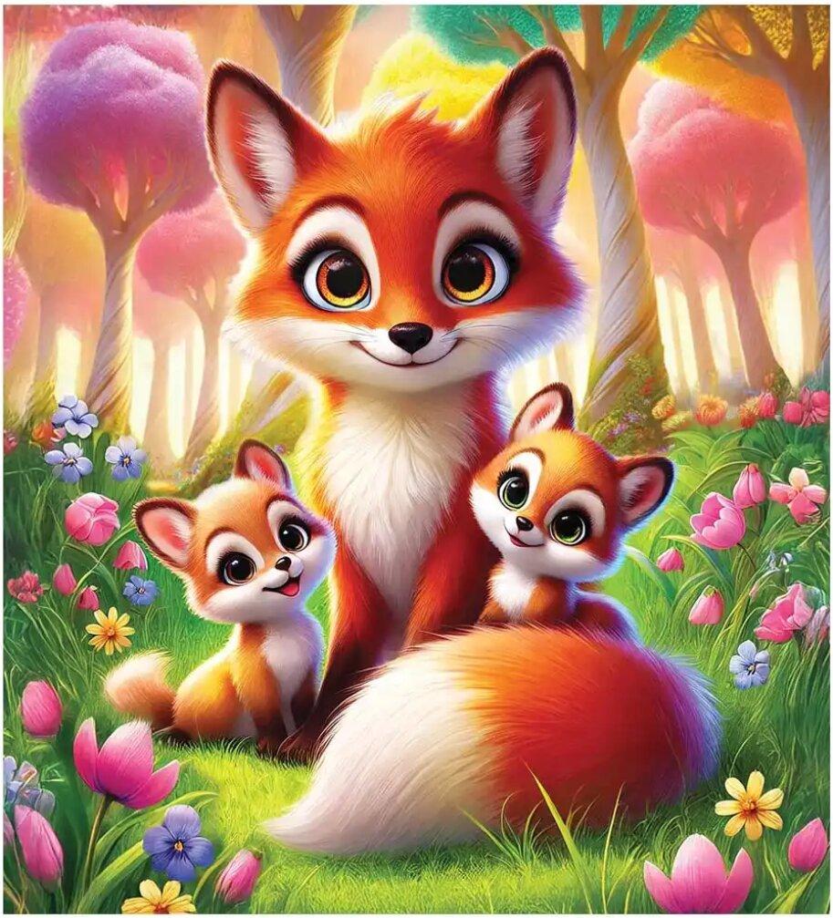 WOODEN CITY Holzpuzzle Fuchsfamilie 20 dlks