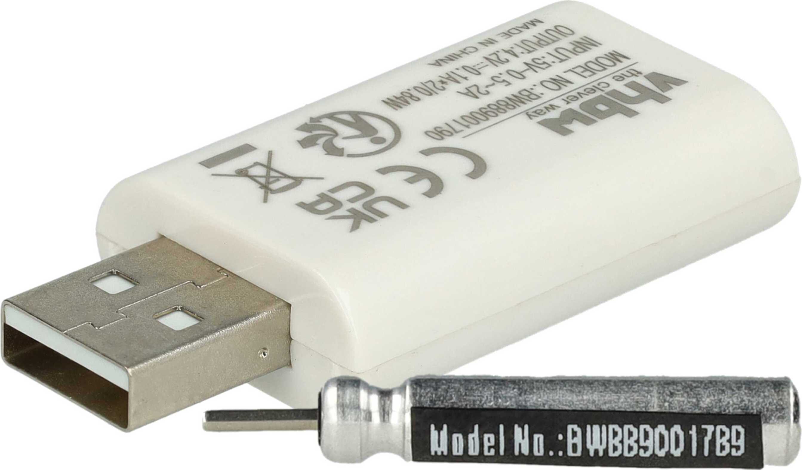 vhbw 2-tlg. Lade-Set für LED Angelposen, Leuchtposen - Akku, Dual USB-Ladegerät