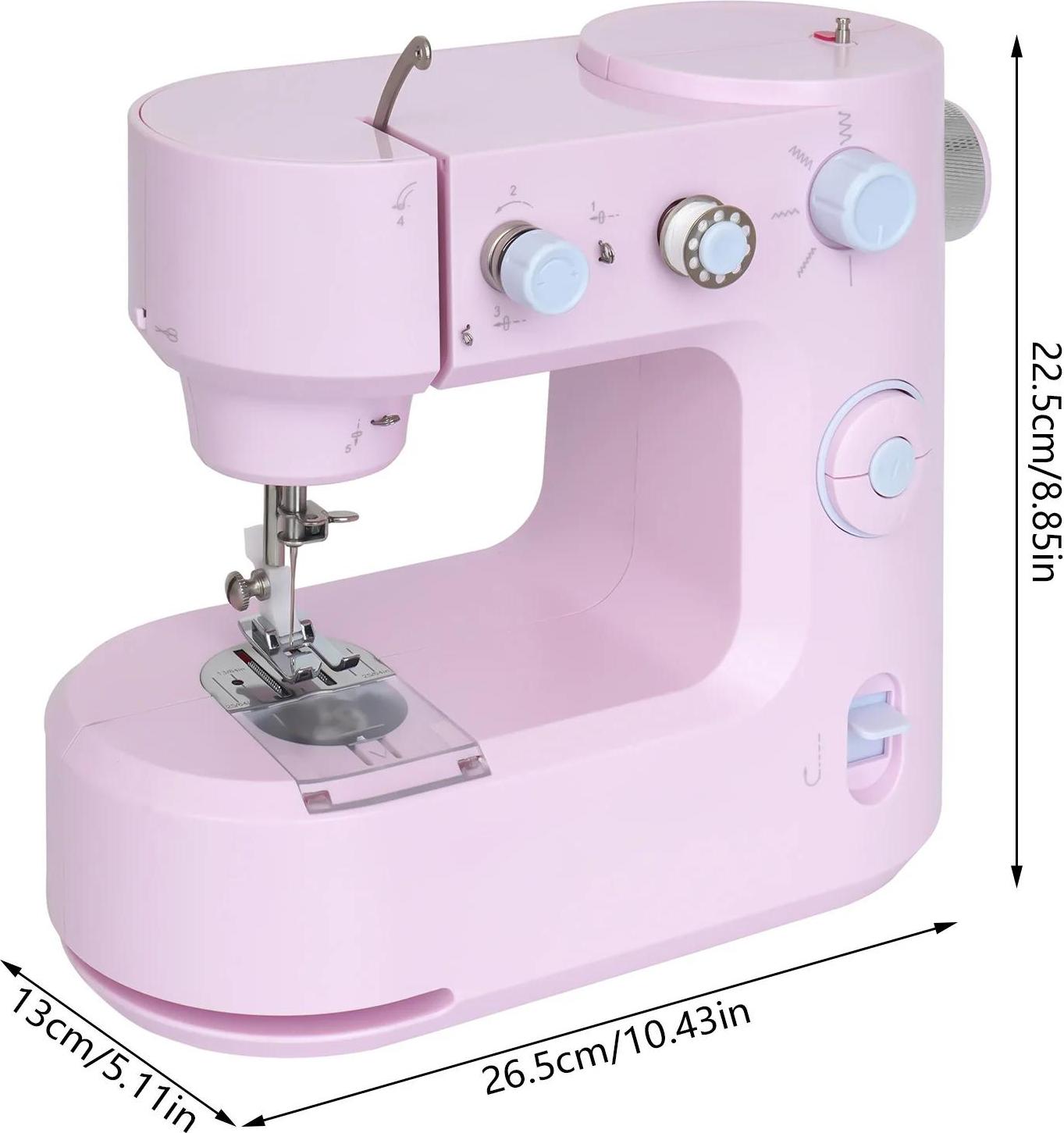StarTech Tragbare Nähmaschine - FHSM-398 - 5 Sticharten mit Lockstich - Elektrische Haushaltsnähmaschine - Fußpedal 1,5 m - Kompakt 26,5x13x22,5 cm - Rosa