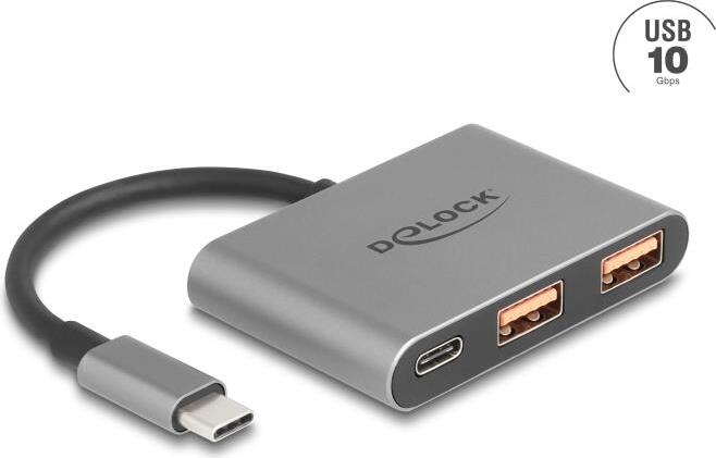 Delock 64337 DELOCK 3 Port USB Hub 10 Gbps mit USB Type-C zu 1 x USB TypC