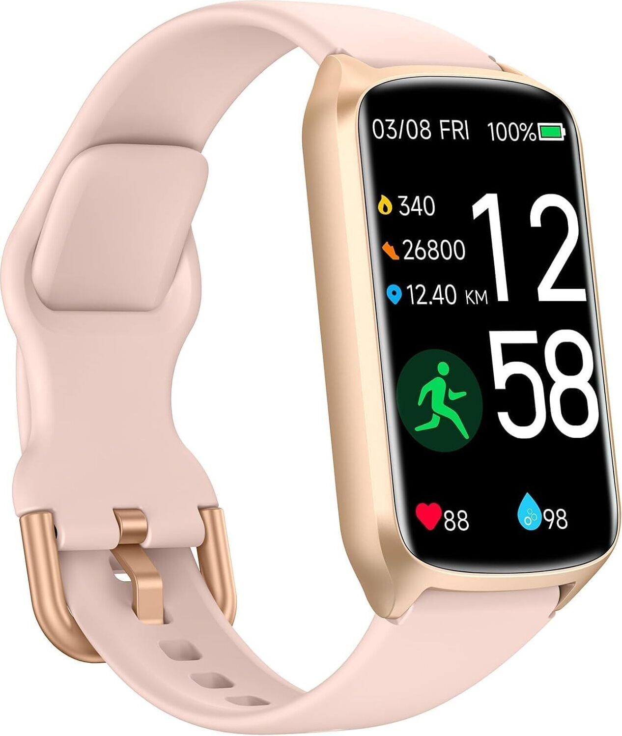 Smartwatch fitness hodinky ženy muži, výdrž batérie až 7 dní, 20+ tréningových režimov, monitorovanie spánku SpO2, meranie srdcového tepu, vodotesnosť 5ATM