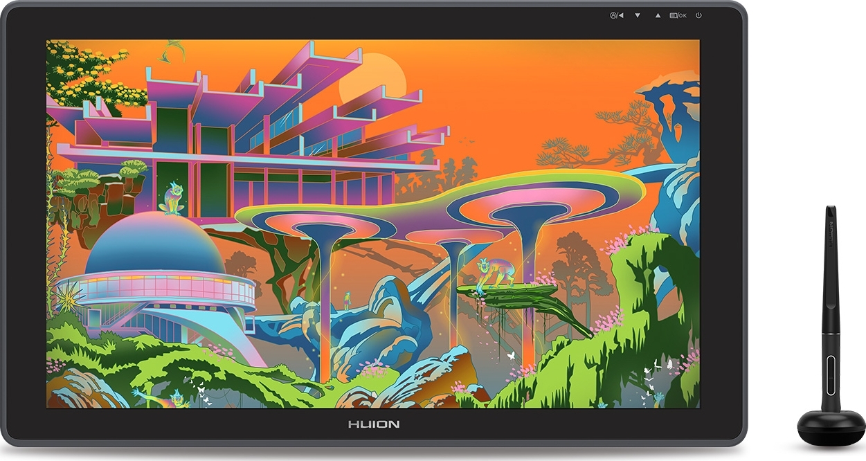 HUION Kamvas 22 21,5 Zoll Grafiktablett mit Display, 120% sRGB-Farbumfang, blendfreier Mattfilm, kann ber EIN voll ausgestattetes USB-C-zu-USB-C-Kabe