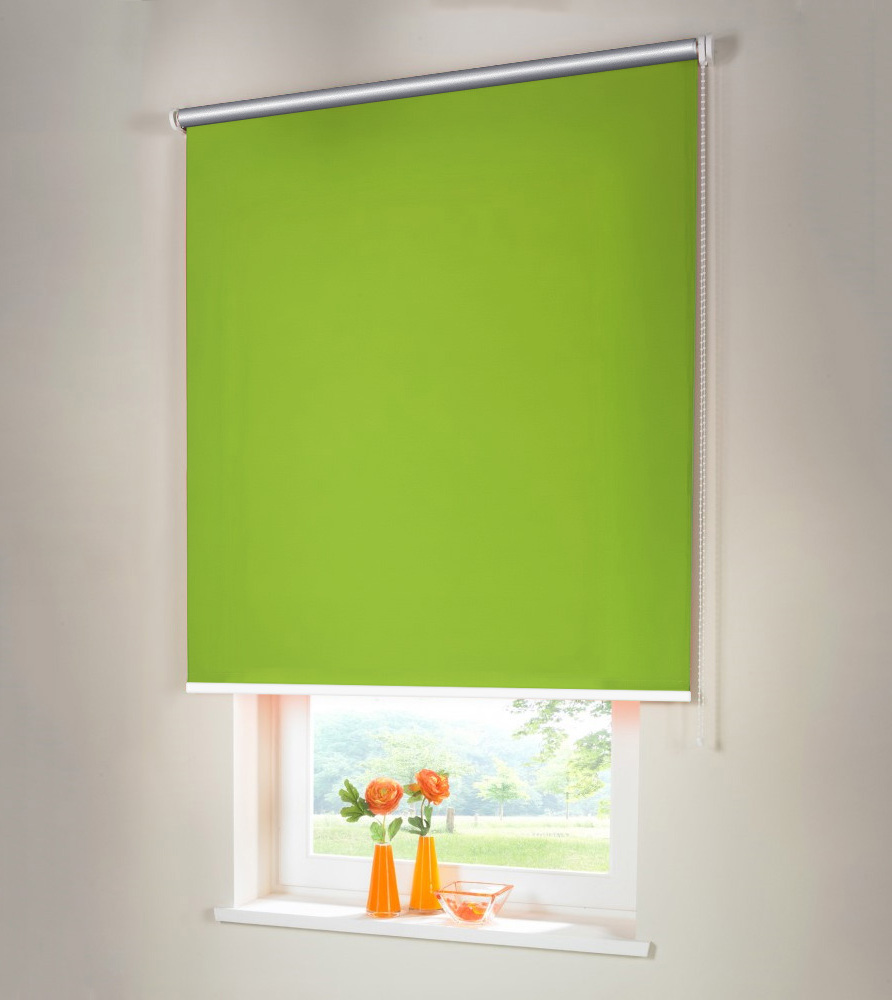 Sonnenschutz-HH Seitenzugrollo Verdunkelungsrollo THERMO 160 x 160 cm limone Kettenzugrollo lichtundurchlässig 38354TH-04385