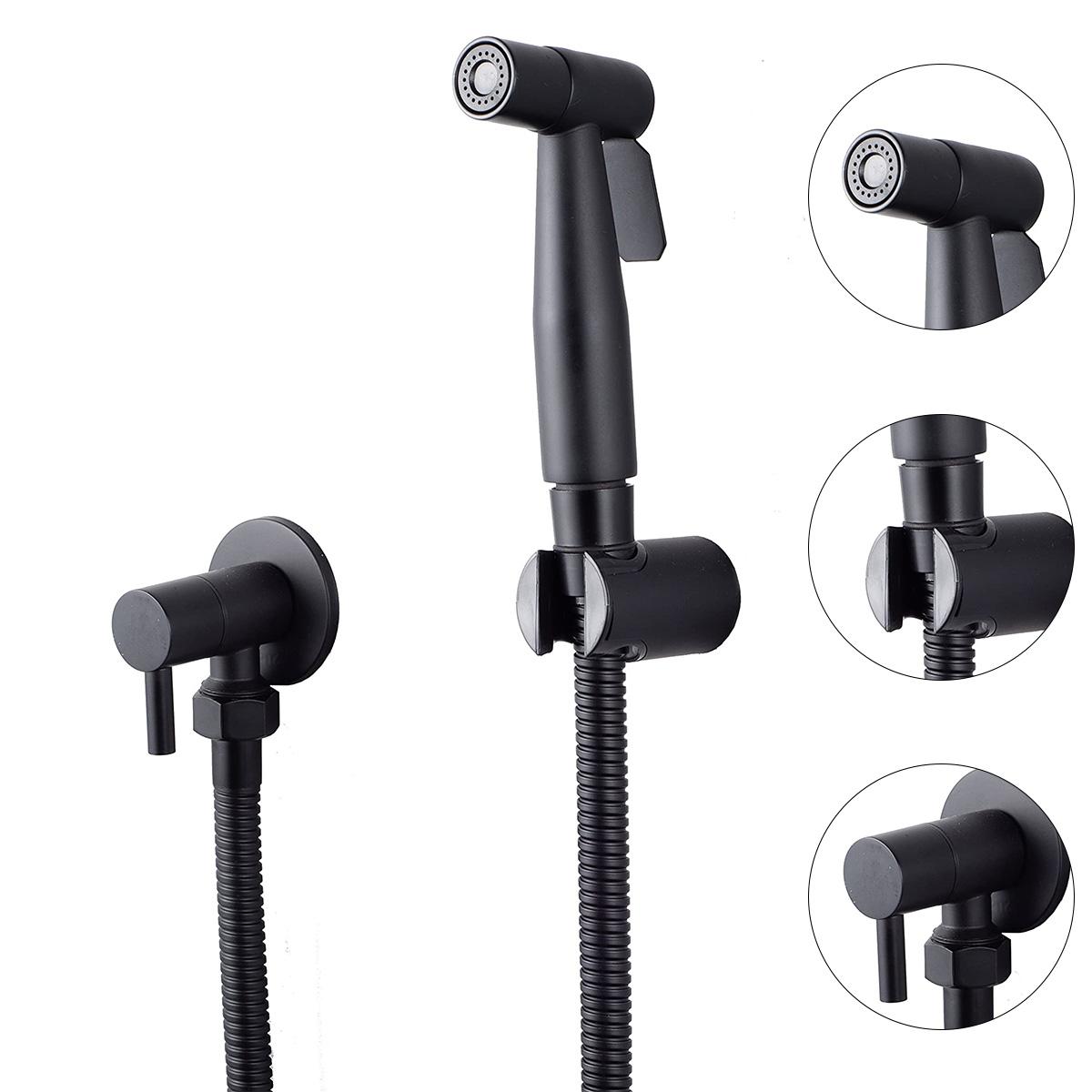 Welikera Sitzbad Sprühgerät, Handheld Sitzbad Dusche, Edelstahl Duschkopf Zubehör für Sitzbad, ideal für Haustierbad, Körperpflege und Toilette (Schwarz) KAUF-INTT-BH426-024