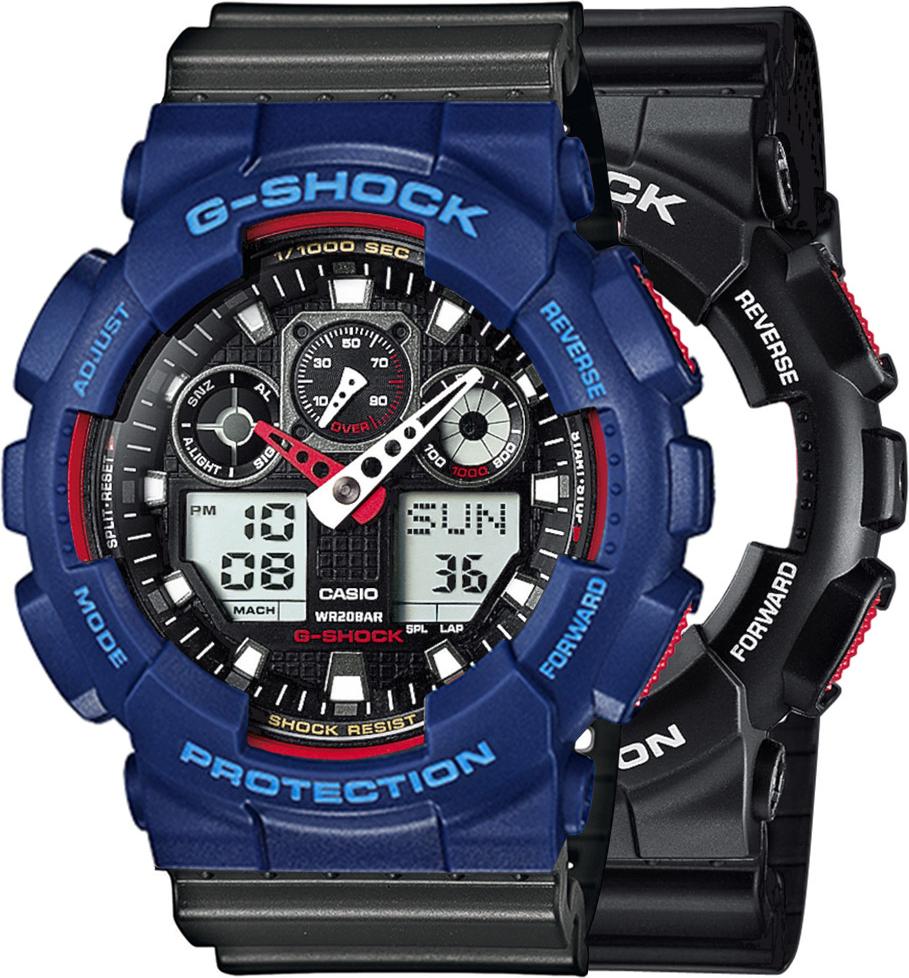 Hodinky Casio G-Shock SET GA-100-1A4ER + BEZEL 10527398 + BAND 10467764 20BAR