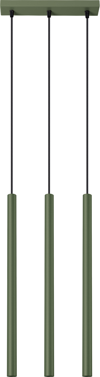 Pendelleuchte PASTELO 3 olivgrün 3xG9 8W Stahl 94x5x30cm Sollux Lighting