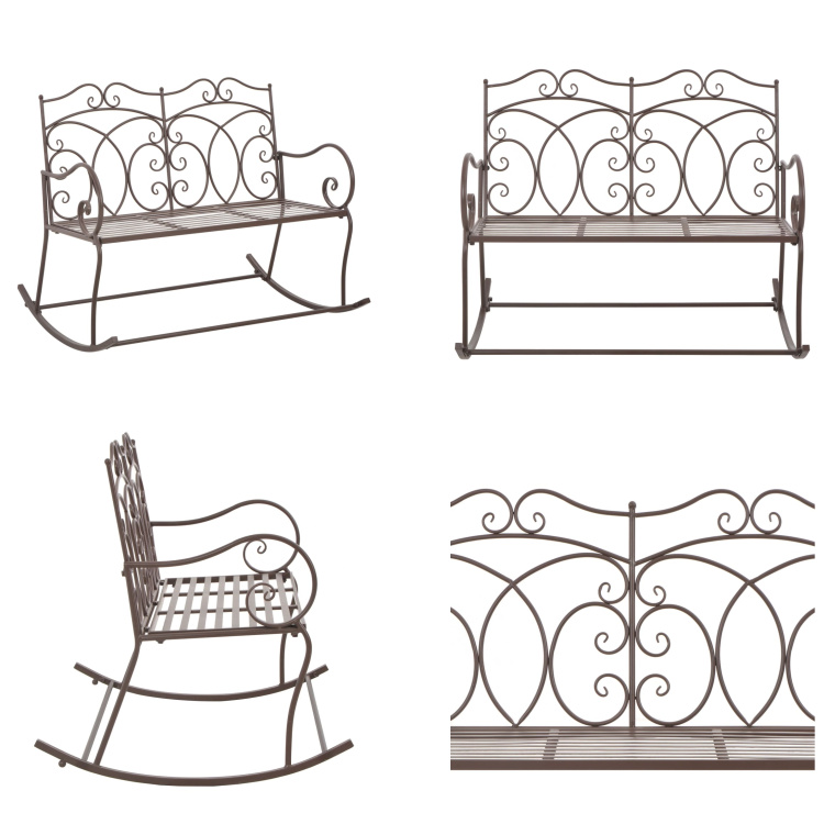 vidaXL Gartenbank 104 cm Eisen Antik Braun - Gartenbank - Gartenbänke - Außenbank - Außenbänke