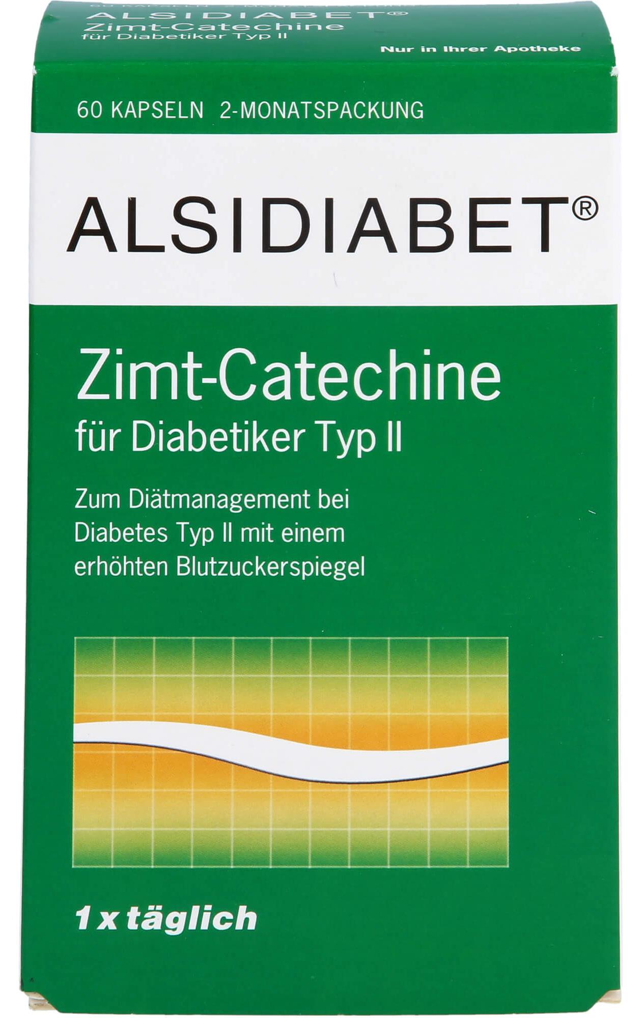 Alsitan ALSIDIABET Zimt-Catechine für Diabetiker Typ II, 60 St. Kapseln 07026899
