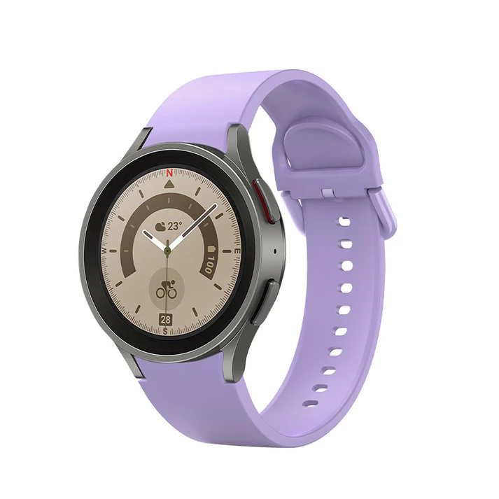 20 mm silikónový remienok SYSTEM-S pre smart hodinky Samsung Galaxy Watch 5 4 vo fialovej farbe