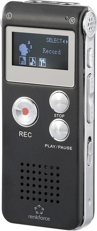 Renkforce RF-DVR-L169 Digitales Diktiergerät Aufzeichnungsdauer max. Schwarz (RF-6691332)