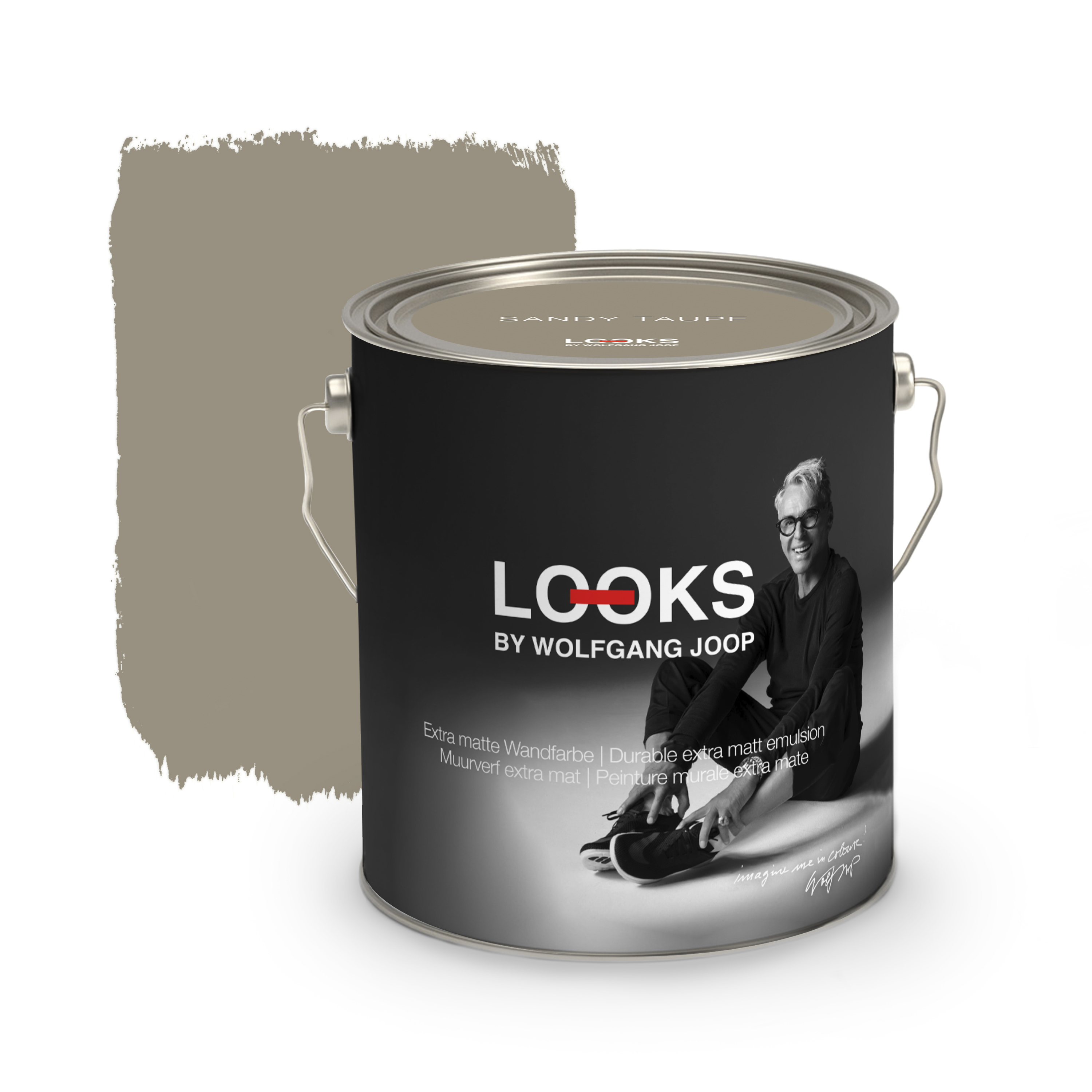 LOOKS by Wolfgang Joop Wandfarbe Matt Sandfarben Taupe 2,5L | Low VOC und A+ Design 61-236