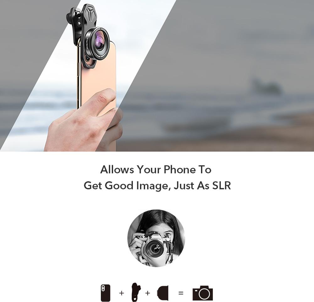 Gistuch APEXEL APL-HD5SW 170° Superweitwinkelobjektiv für Dual-/Einzel-Smartphone iPhone Pixel Samsung Galaxy Huawei Smartphones