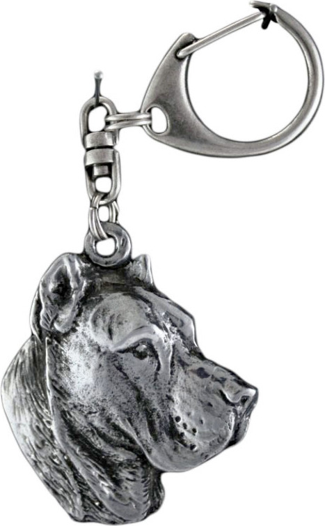 Presa Canario, Kanarische Dogge, Dogo Canario - Versilberter Schlüsselanhänger mit Hund, Handtaschen-Dekoration, Rucksack-Anhänger der Marke Art-Dog