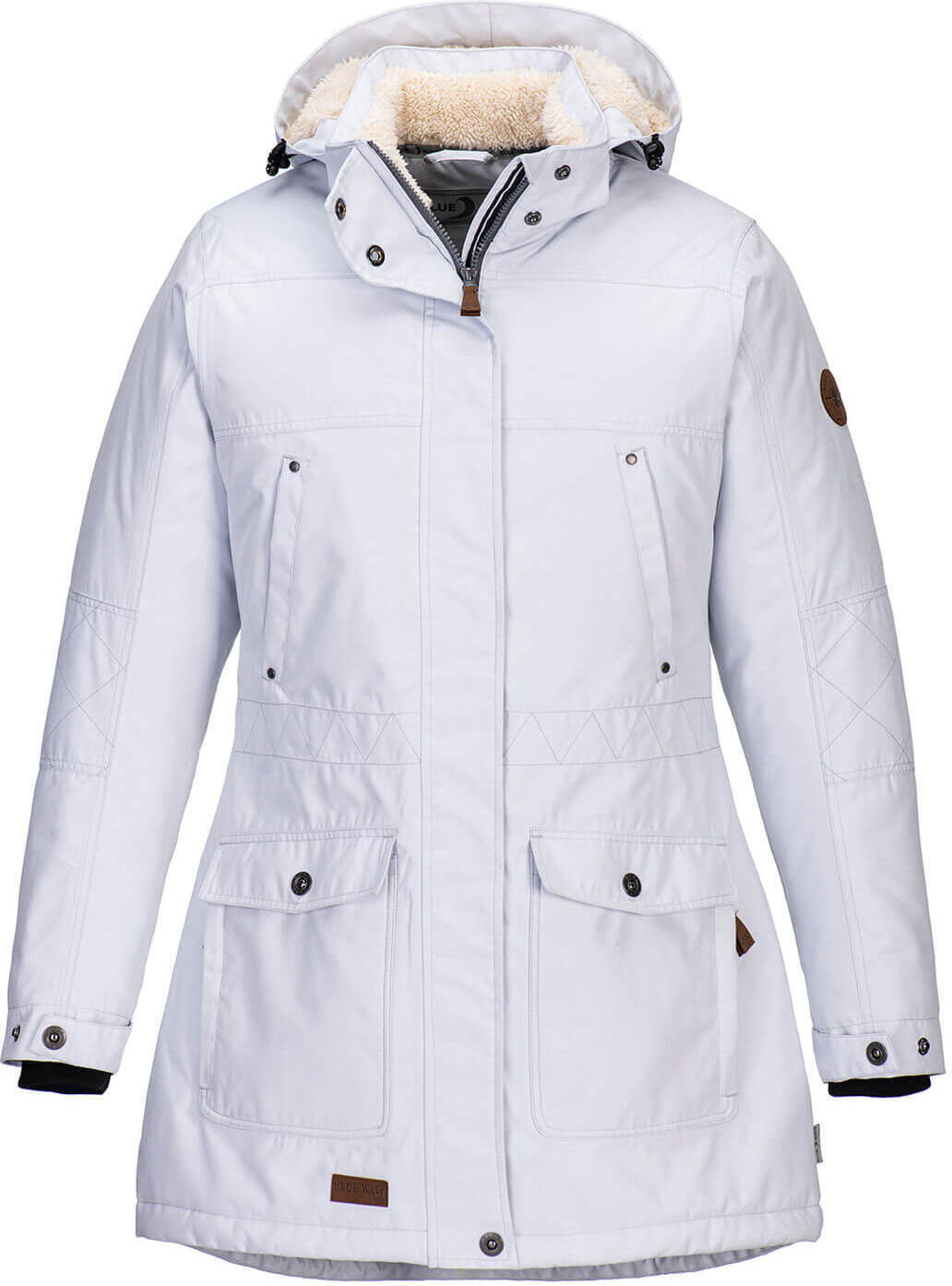 Blue Wave Damen Funktionsparka Outdoor-Jacke Anke - Funktionsmantel Funktionsjacke mit Fleece-Rücken und Kapuze in Grau Größe 36 2304