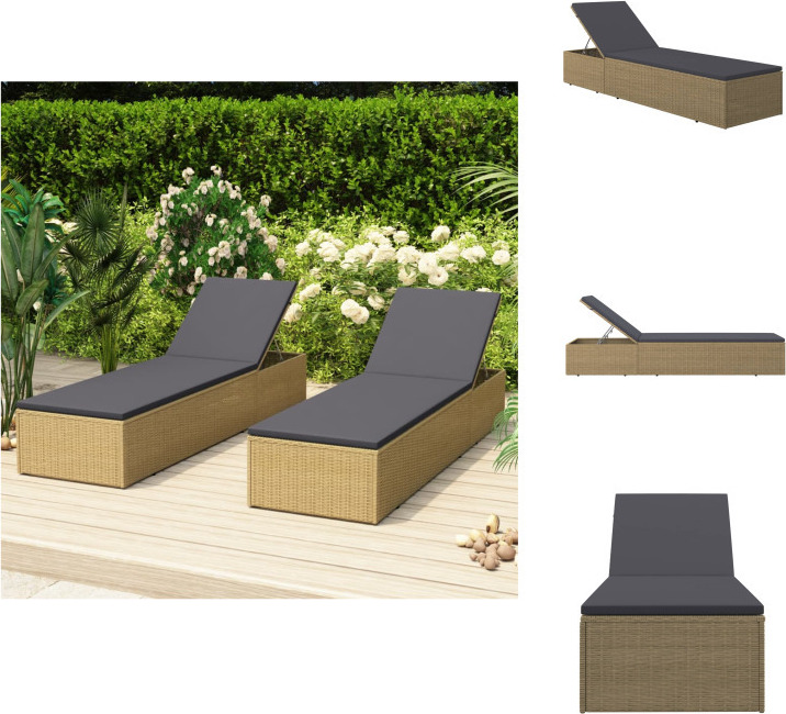 vidaXL Lehátko polyratanové hnedé a tmavosivé - Lehátka