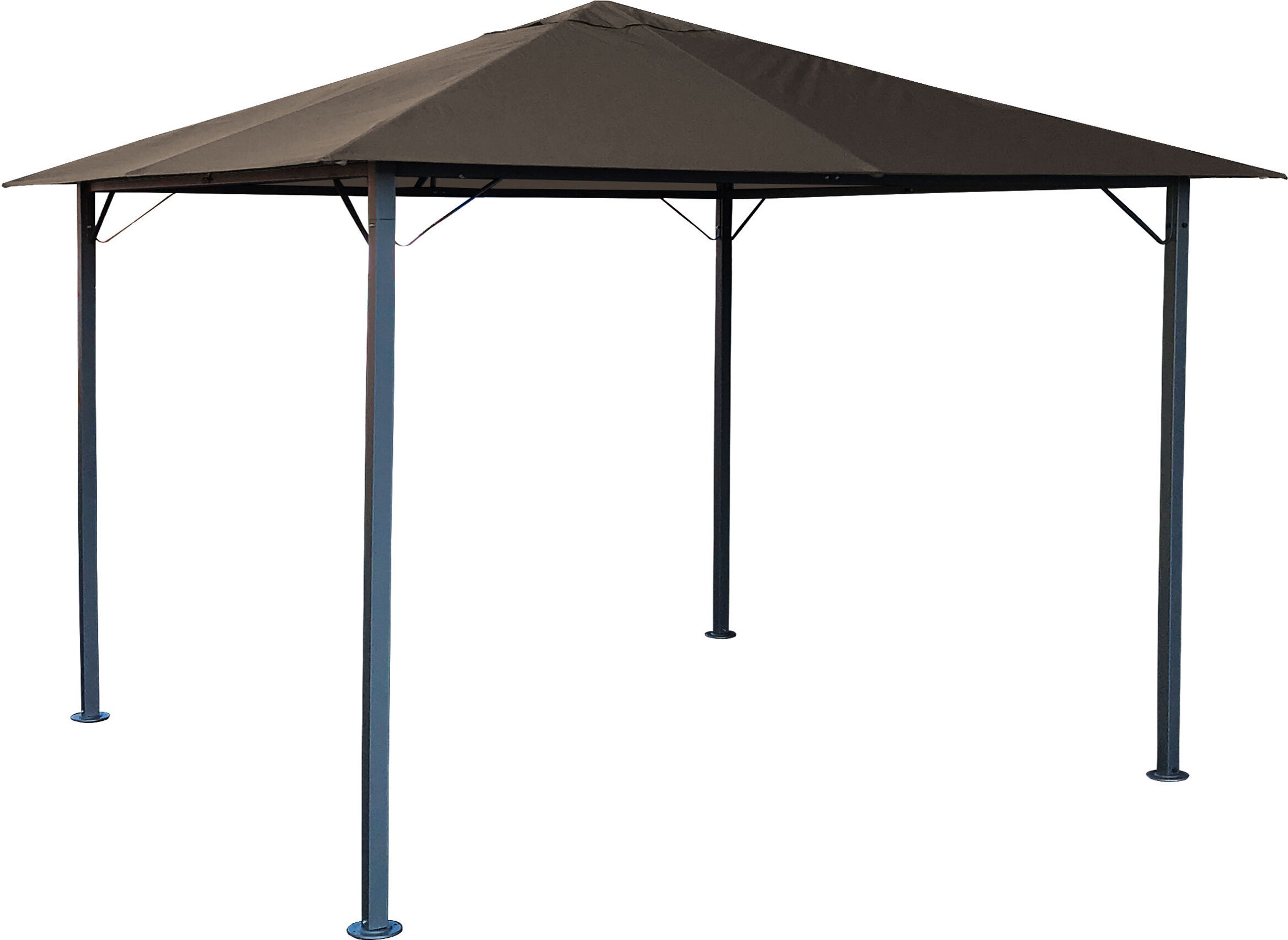 Metall Garten Pavillon Nizza 3x3m Antik Partyzelt Taupe / Beigegrau RAL 7006