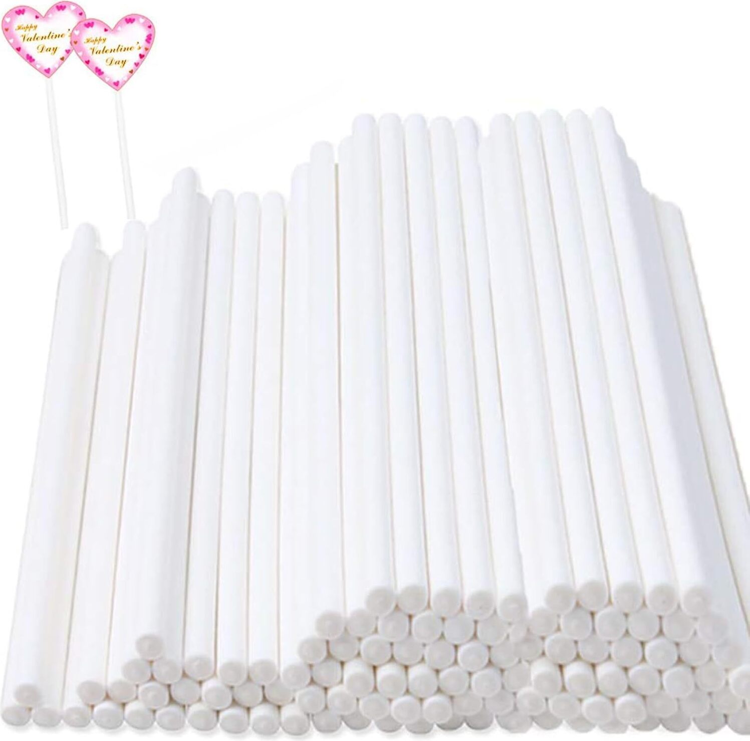BundiGlassware 100 Stücke Cake Pop Stiele Weiss, 150mm 3.5mm Lolli Stiele aus Papier BG-FE25N514A17