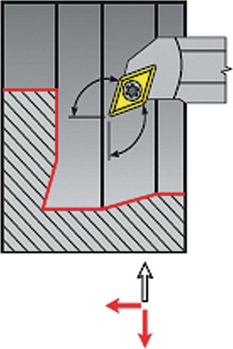 TECWERK Bohrstange A20Q-SDQCR 11 rechts vernickelt mit Innenkhlung